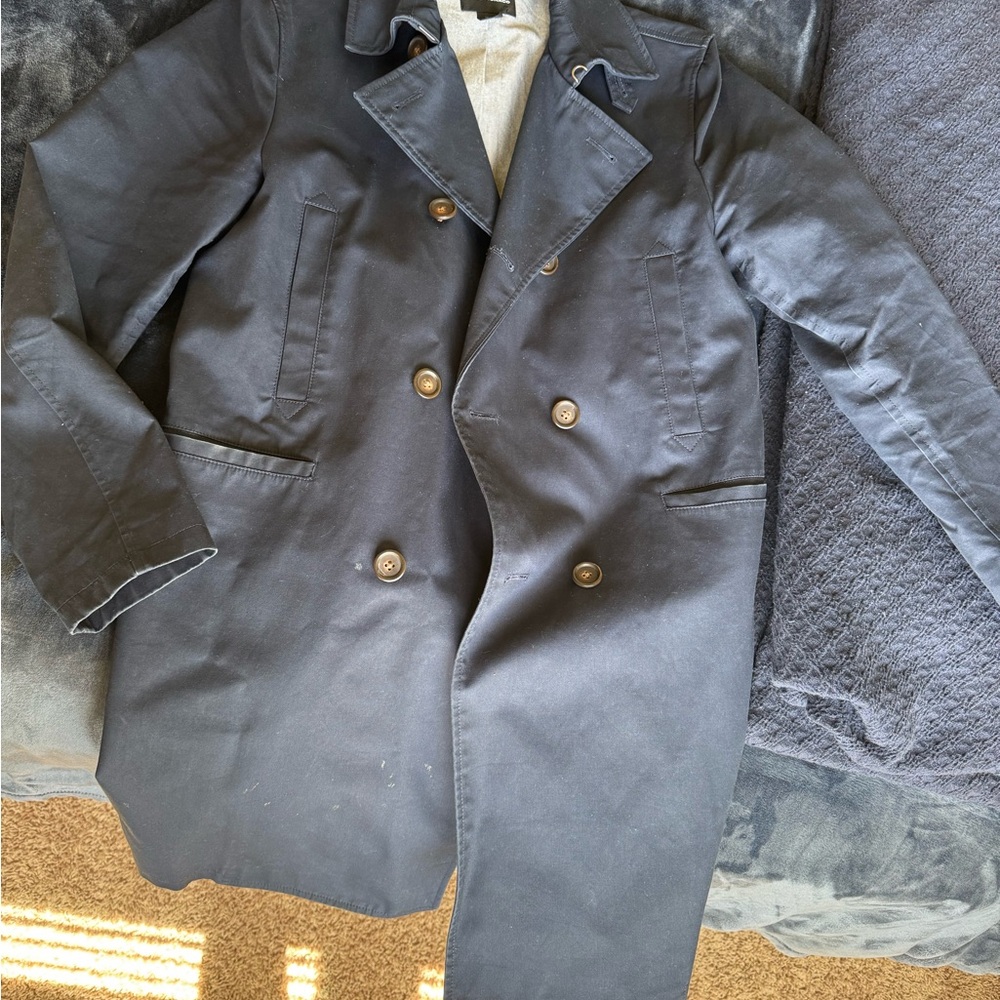Club Monaco Black Trench Coat with Classic Styling